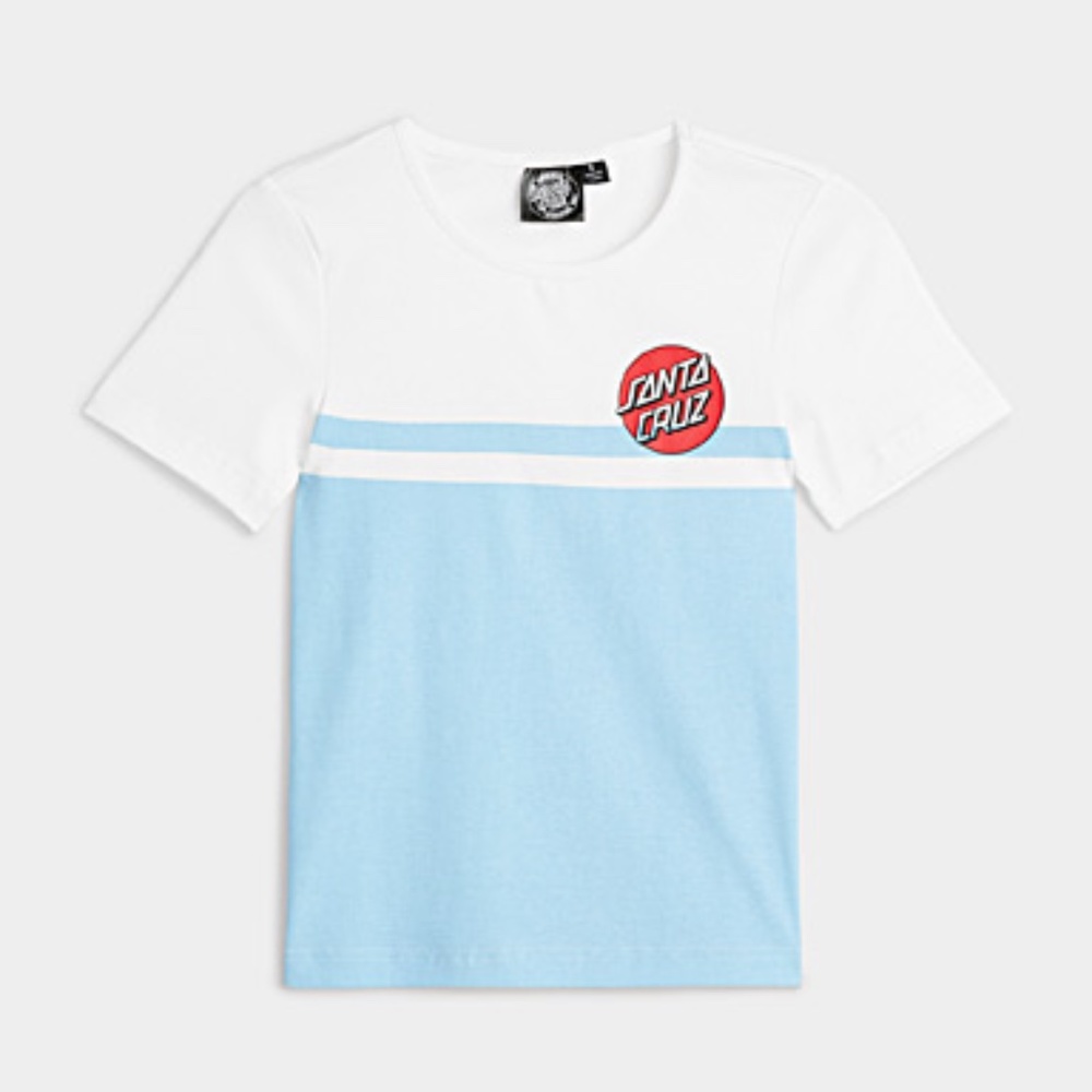 Santa Cruz retro blue and white fitted t-shirt NWT